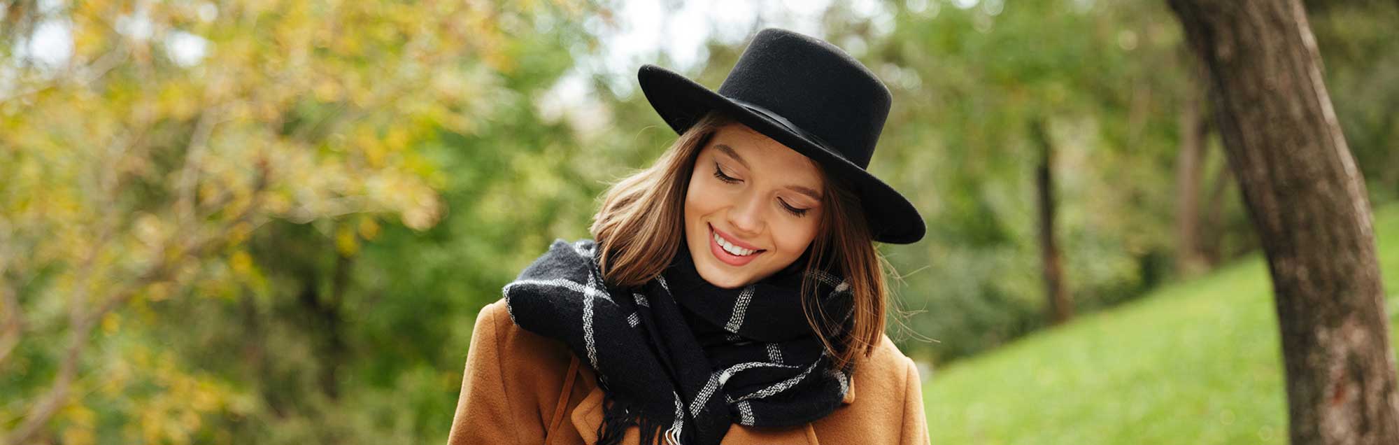 Woman Wearing Hat and Scarf